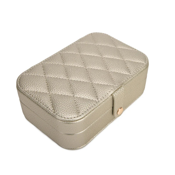 Leah Quilted Travel Jewelry Organizer (Gold)