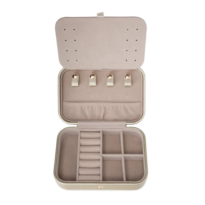 Leah Quilted Travel Jewelry Organizer (Gold)