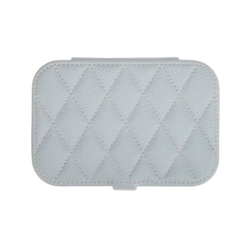 Leah Quilted Travel Jewelry Organizer (Light Grey)