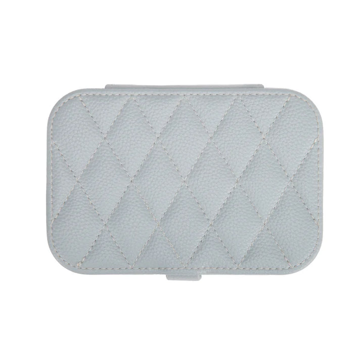 Leah Quilted Travel Jewelry Organizer (Light Grey)