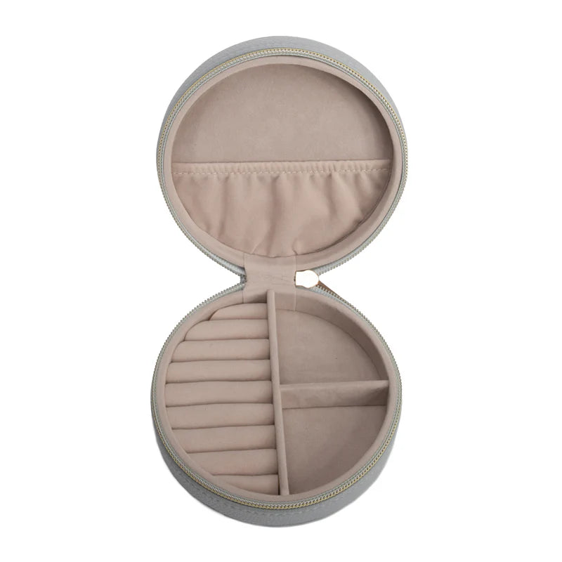 Leah Rectangle Travel Jewelry Case (Light Grey)