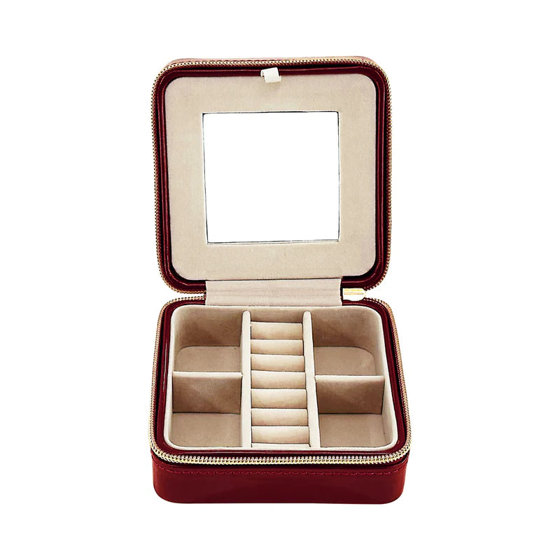 Pearl Travel Jewelry Case (Red)