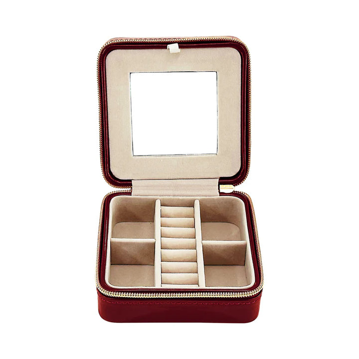 Pearl Travel Jewelry Case (Red)