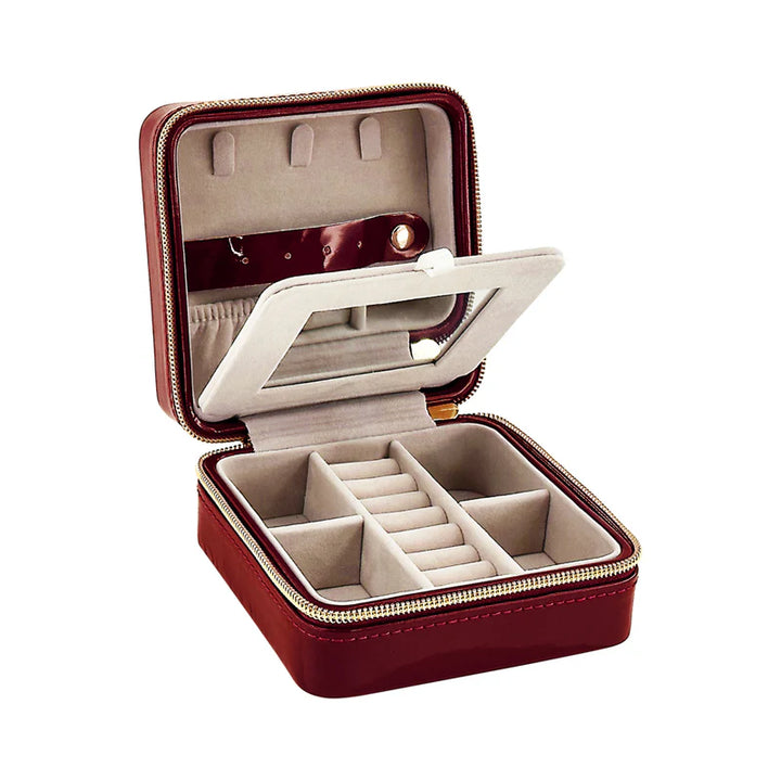 Pearl Travel Jewelry Case (Red)