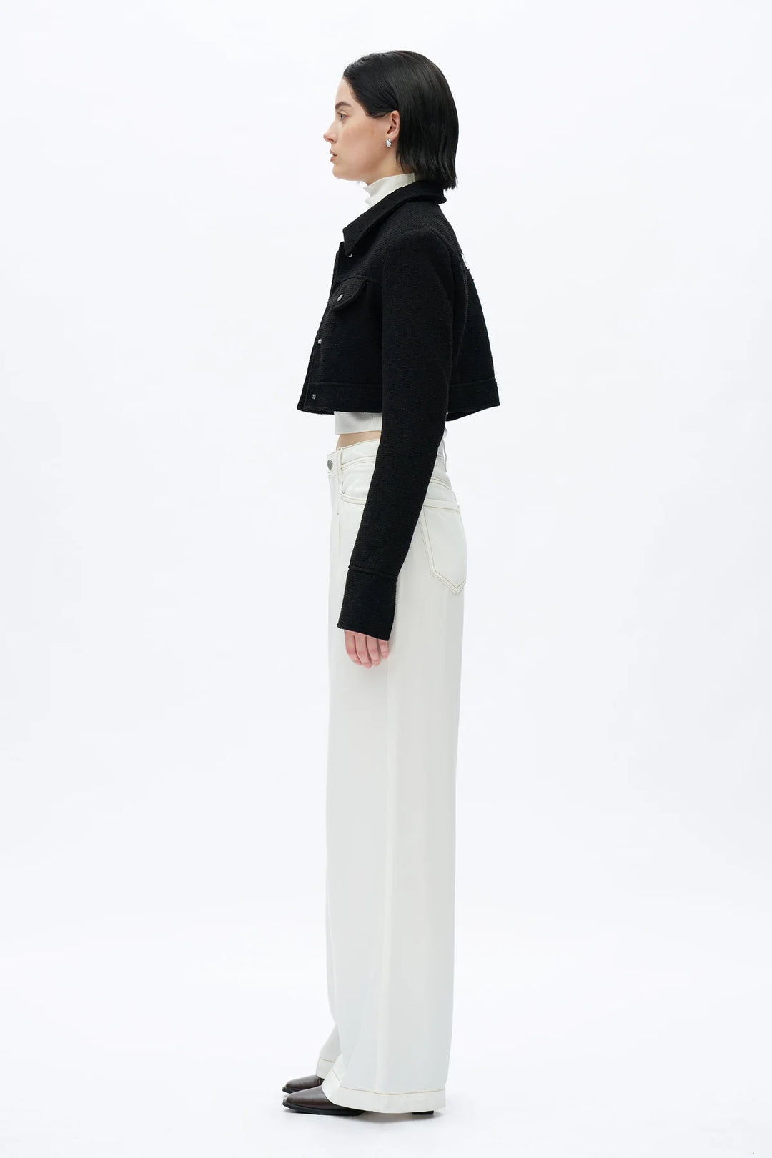 High Rise Pleated Wide Leg (White)