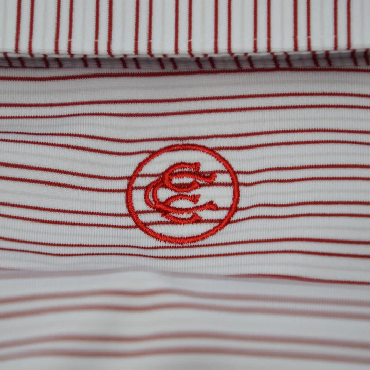 Thin Stripe Polo (Brick)