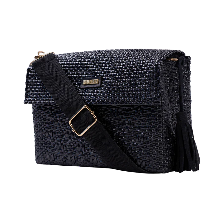 Crossbody Multi Diamond (Solid Black Leather)
