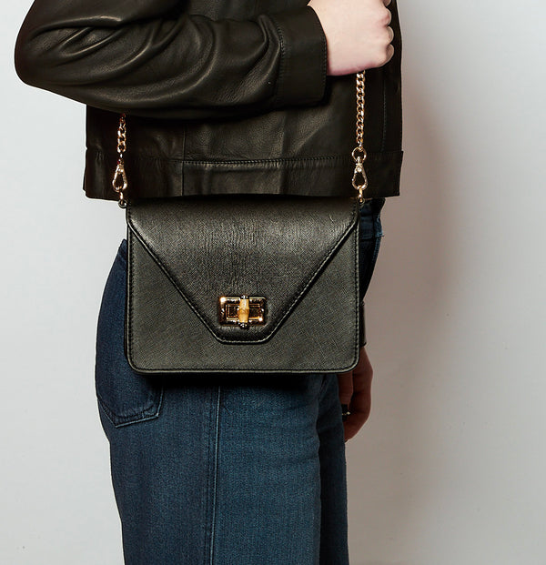 Stacey Handbag (Black Stefano Leather)