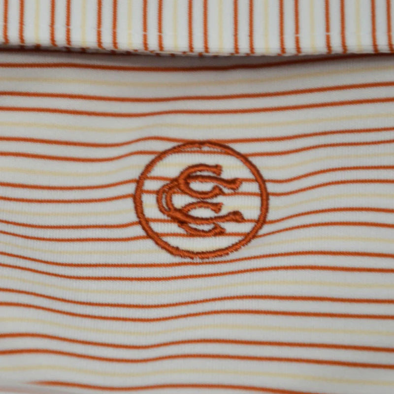 Thin Stripe Polo (Burnt)