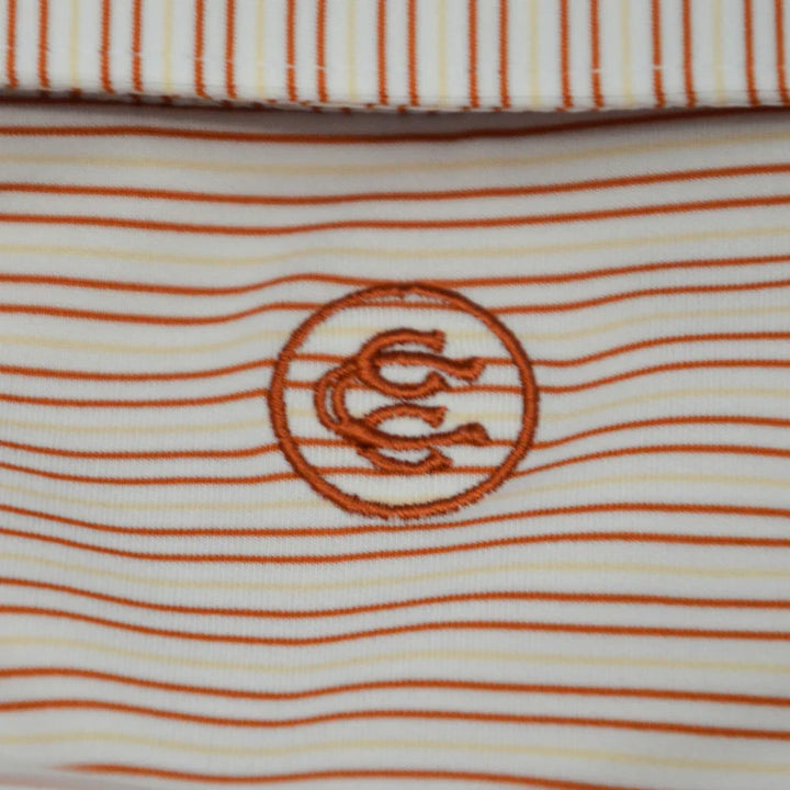 Thin Stripe Polo (Burnt)