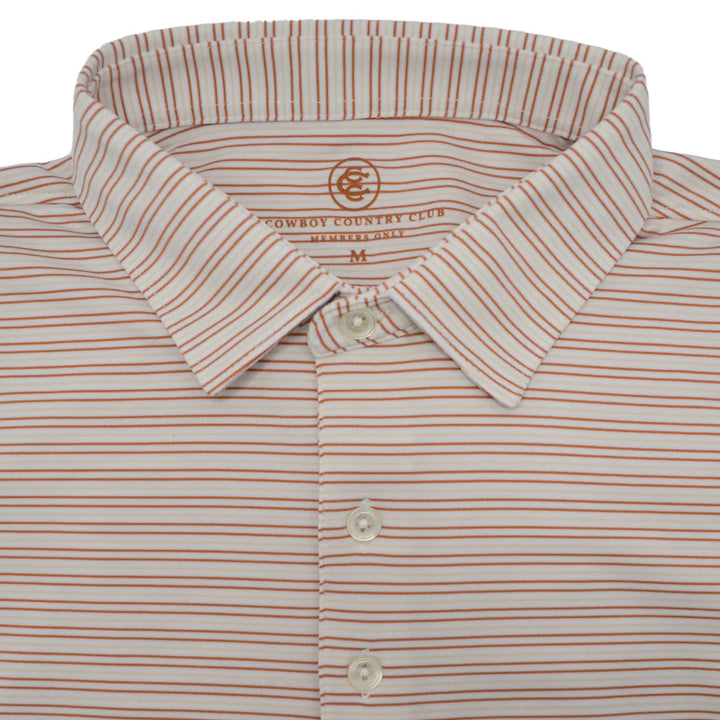 Thin Stripe Polo (Burnt)