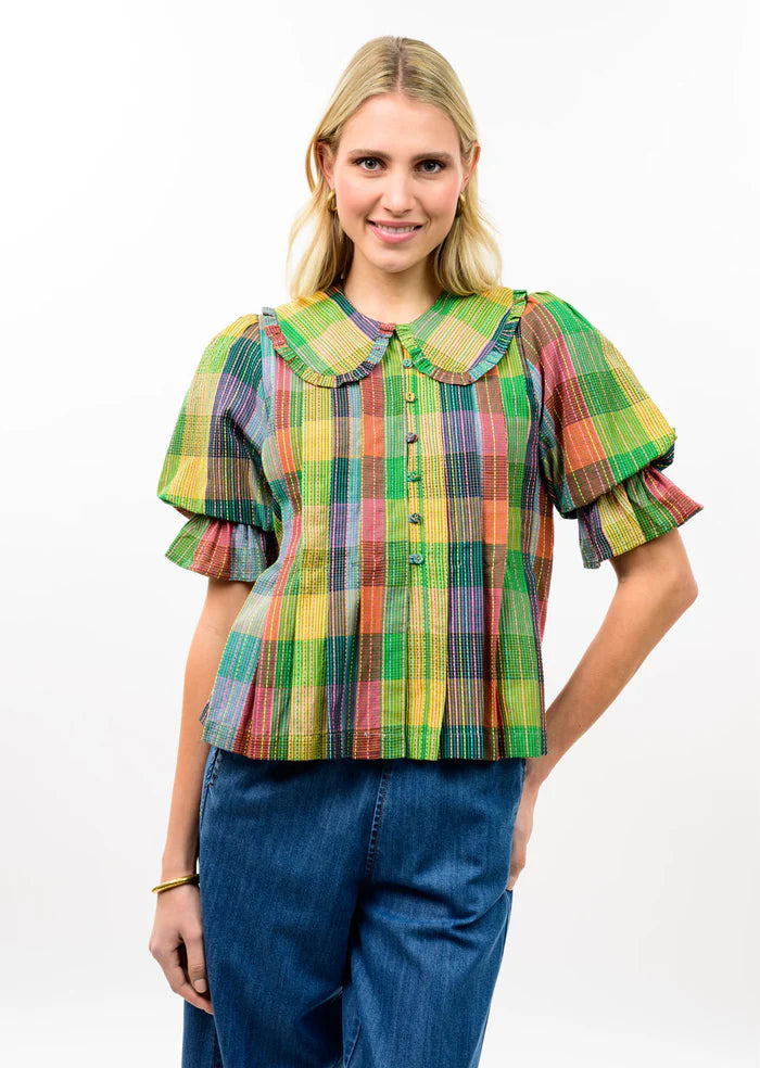 Blocks of Plaid Top (Multi)