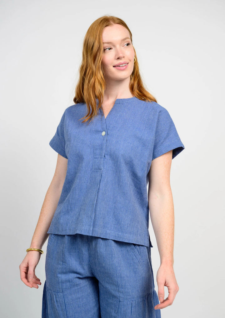 Toile Popover Top (Blue)