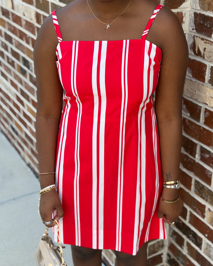 Jardin Dress (Red Stripe)