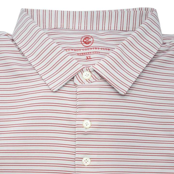 Thin Stripe Polo (Brick)