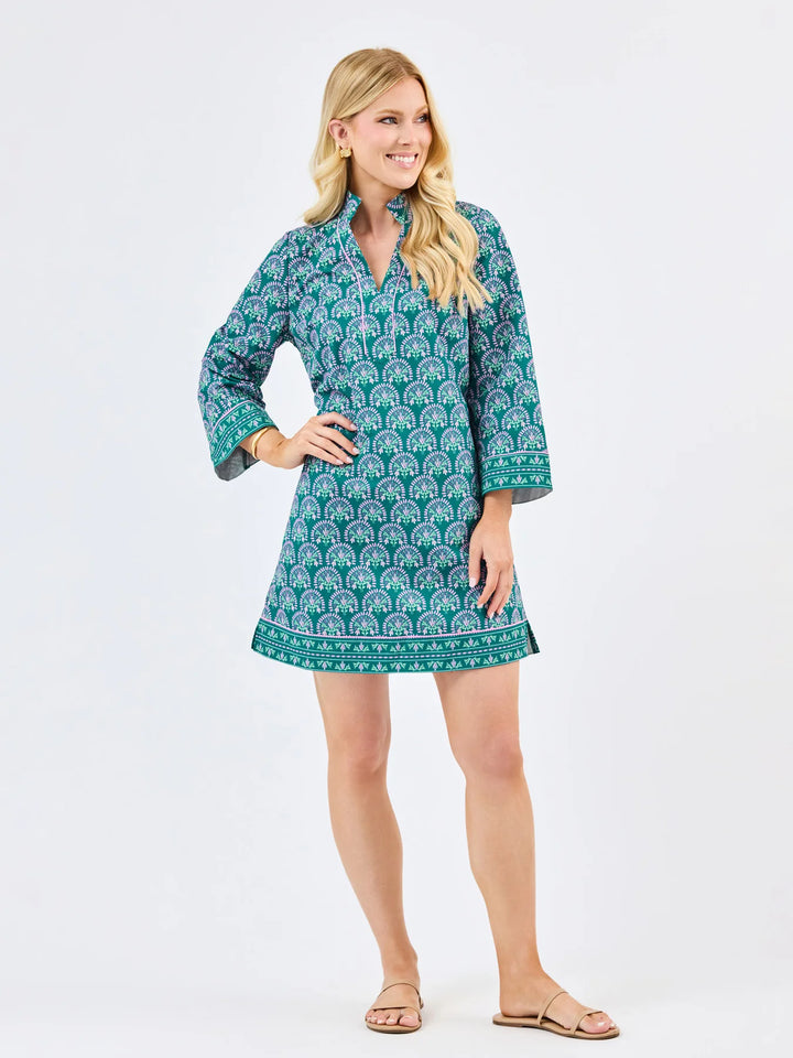 Brenda Dress (Sunshower Flora Ocean)