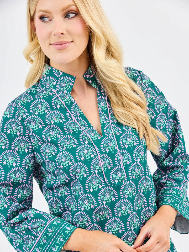 Brenda Dress (Sunshower Flora Ocean)