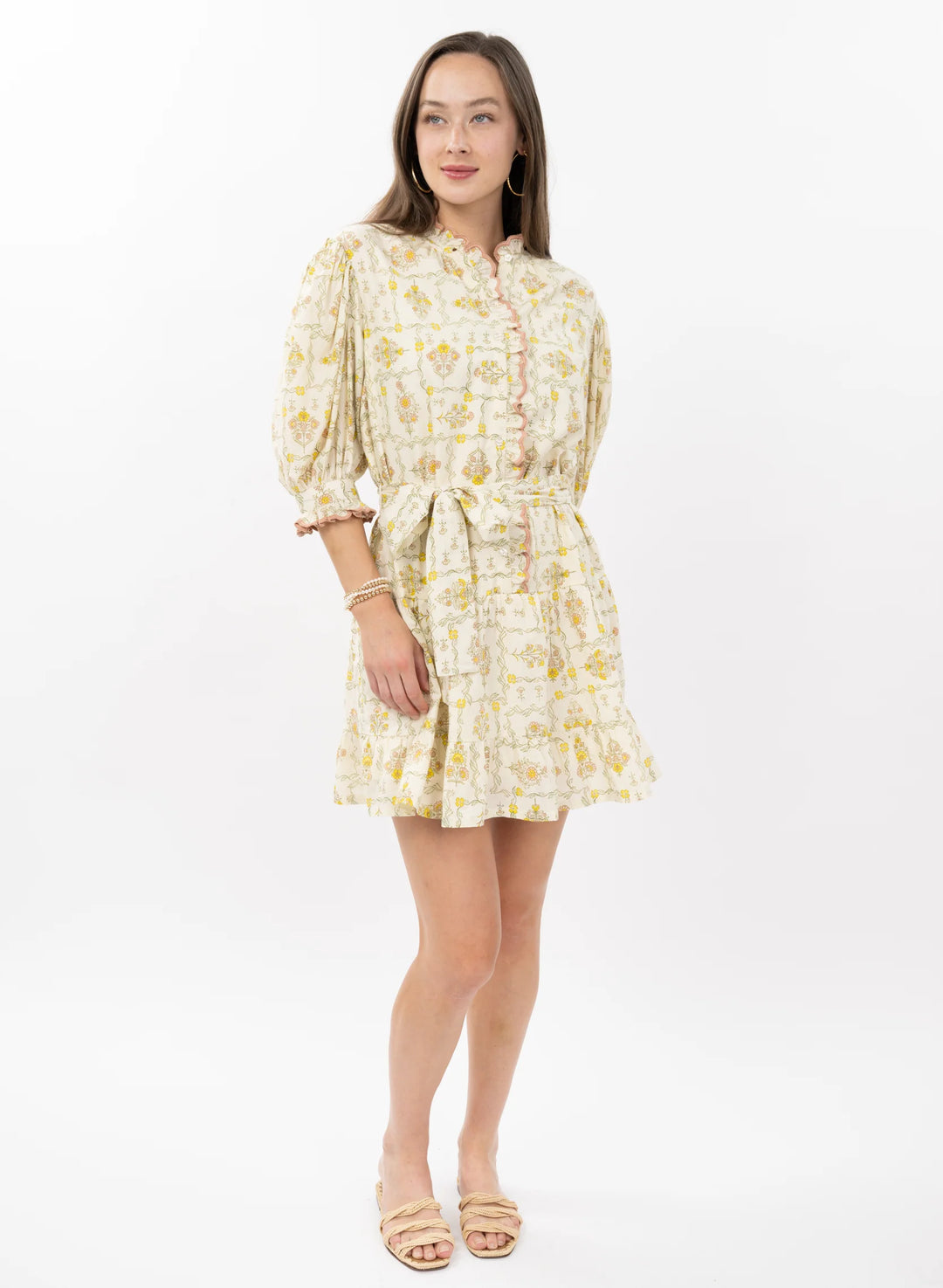 Trellis Flowers Dress (Ivory)
