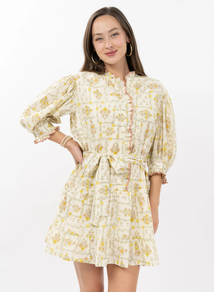 Trellis Flowers Dress (Ivory)