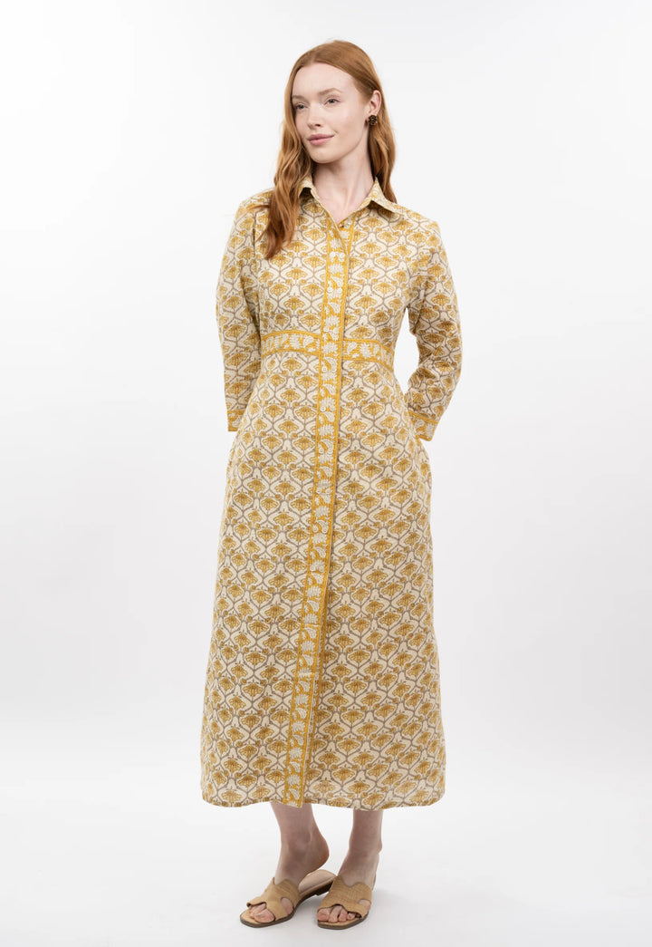Double Button Shirtdress (Gold)