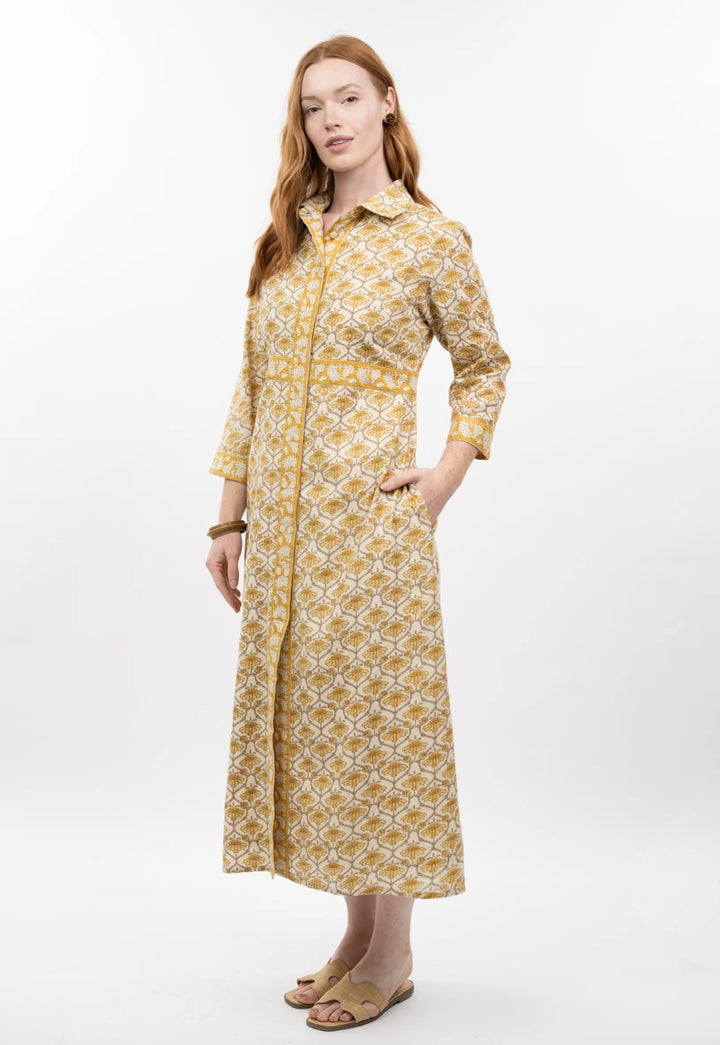 Double Button Shirtdress (Gold)