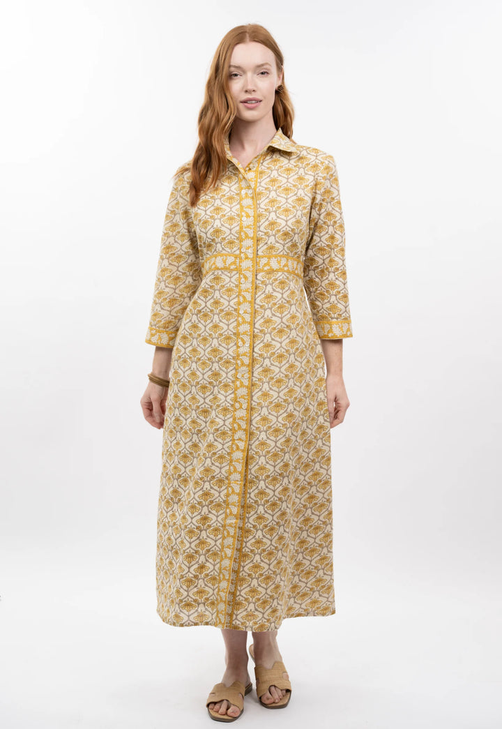 Double Button Shirtdress (Gold)