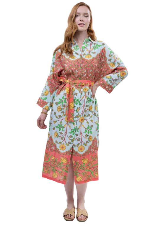 Bordered Shirt Dress (Multi)