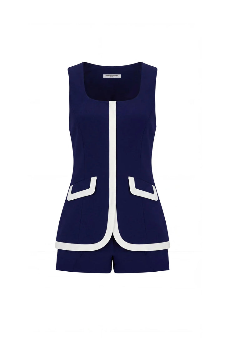 Morgan Romper (Navy/Ivory)