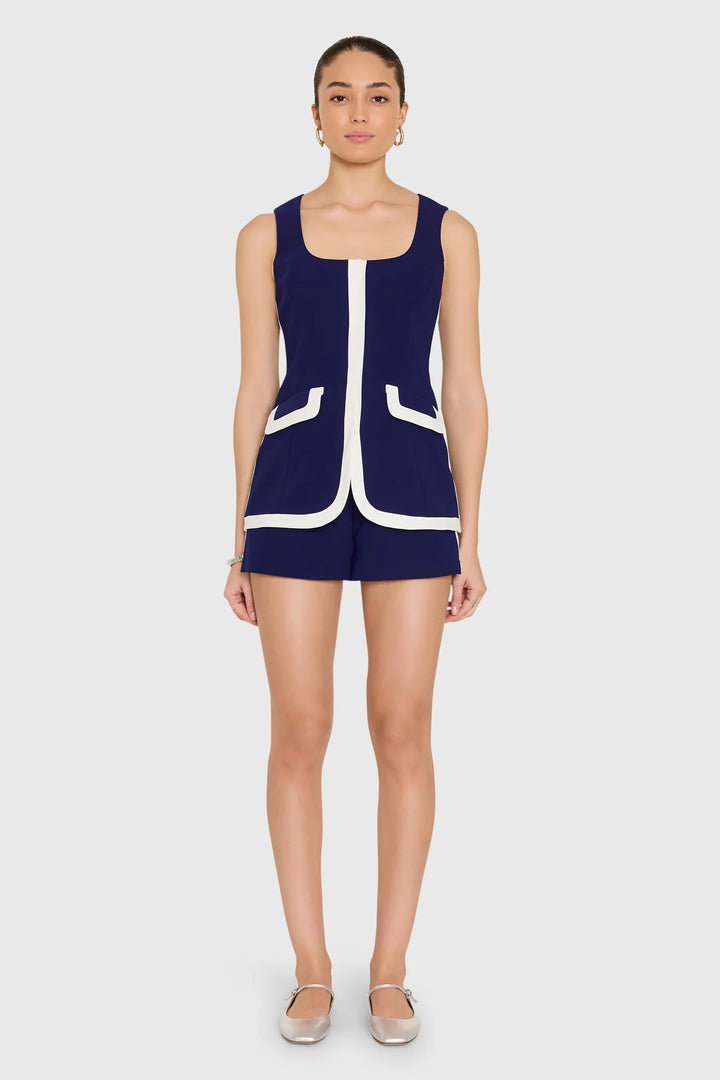 Morgan Romper (Navy/Ivory)