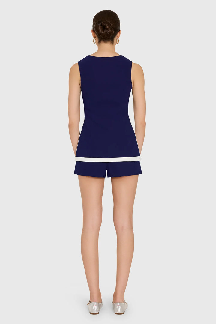 Morgan Romper (Navy/Ivory)