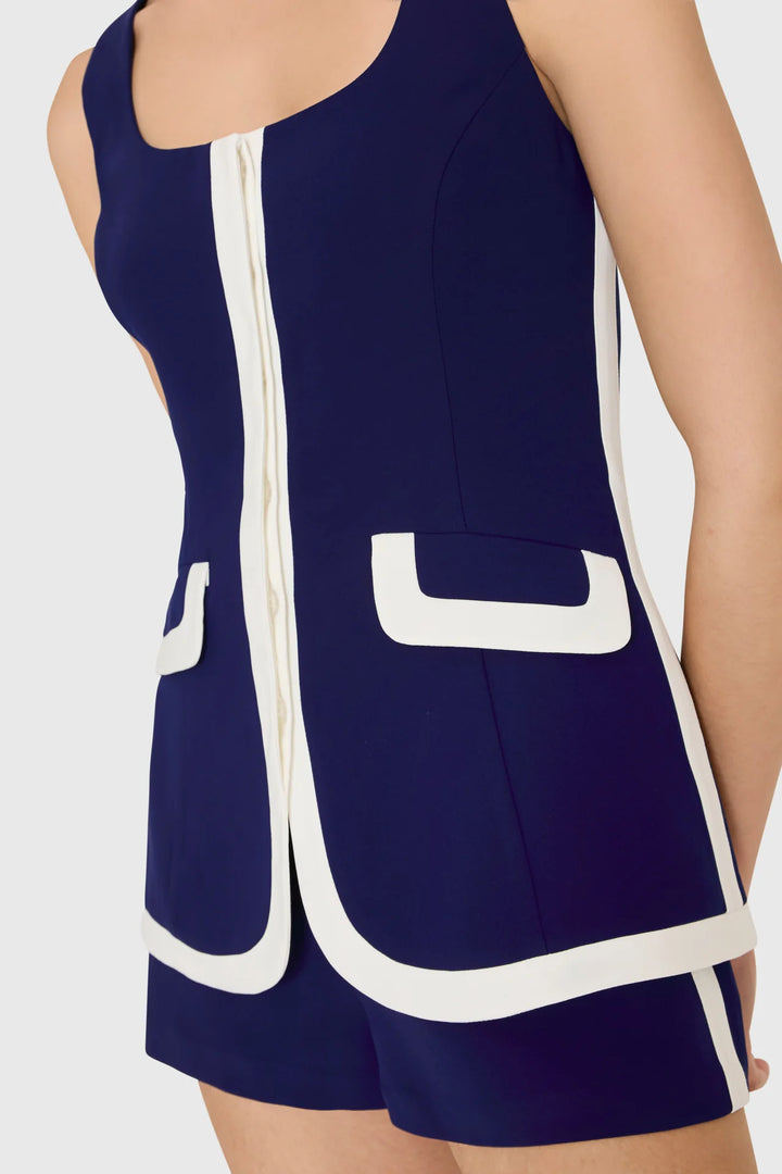 Morgan Romper (Navy/Ivory)