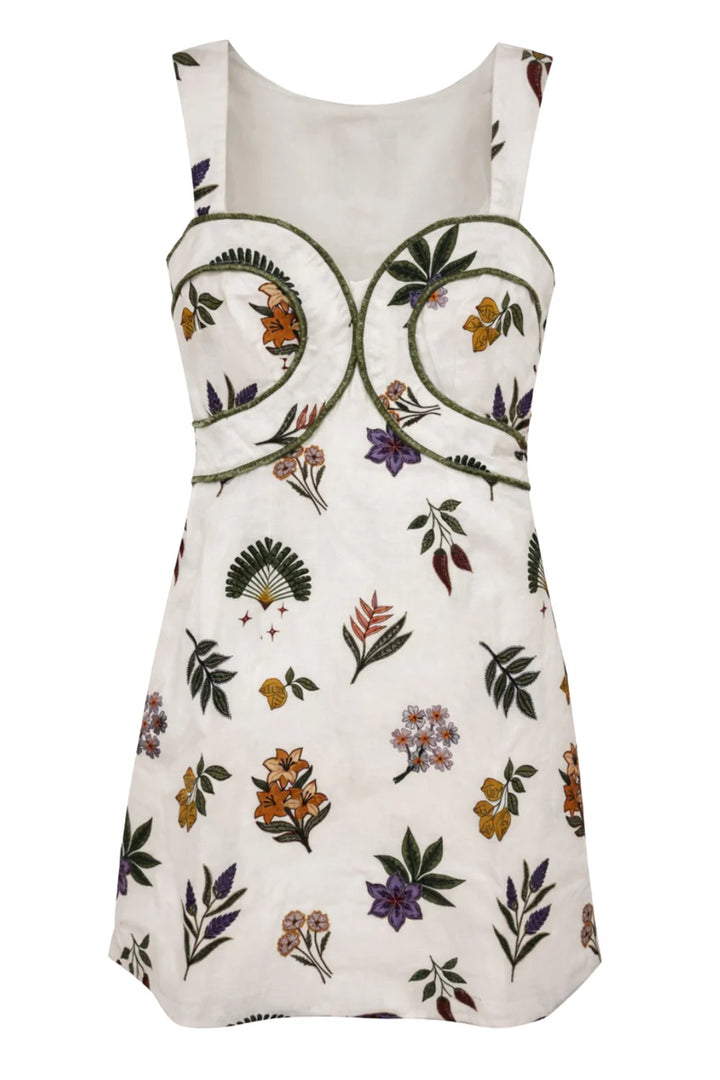 Callie Dress (White Leaf)