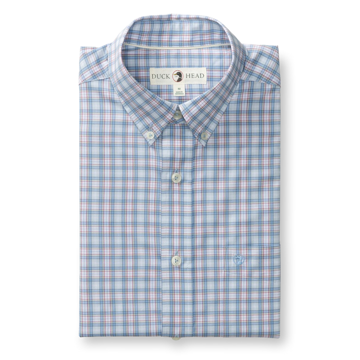 Performance Mayville Plaid Sport Shirt (Light Blue)