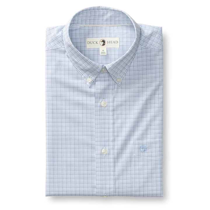 Perf Poplin Sport Shirt Joiner Plaid (Midnight Teal)