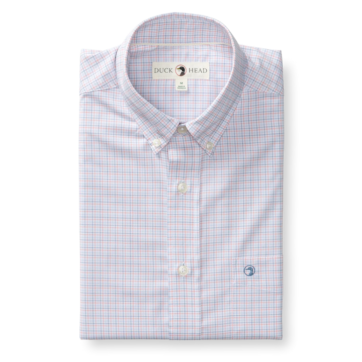 Performance Joiner Plaid Sport Shirt (Coral)