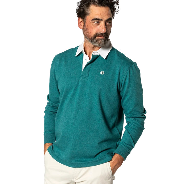 Legacy Heathered Rugby Shirt (Forest Green Heather)