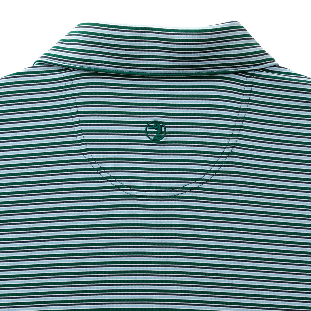 Long Drive Performance Polo Barker Stripe (Forest Green)