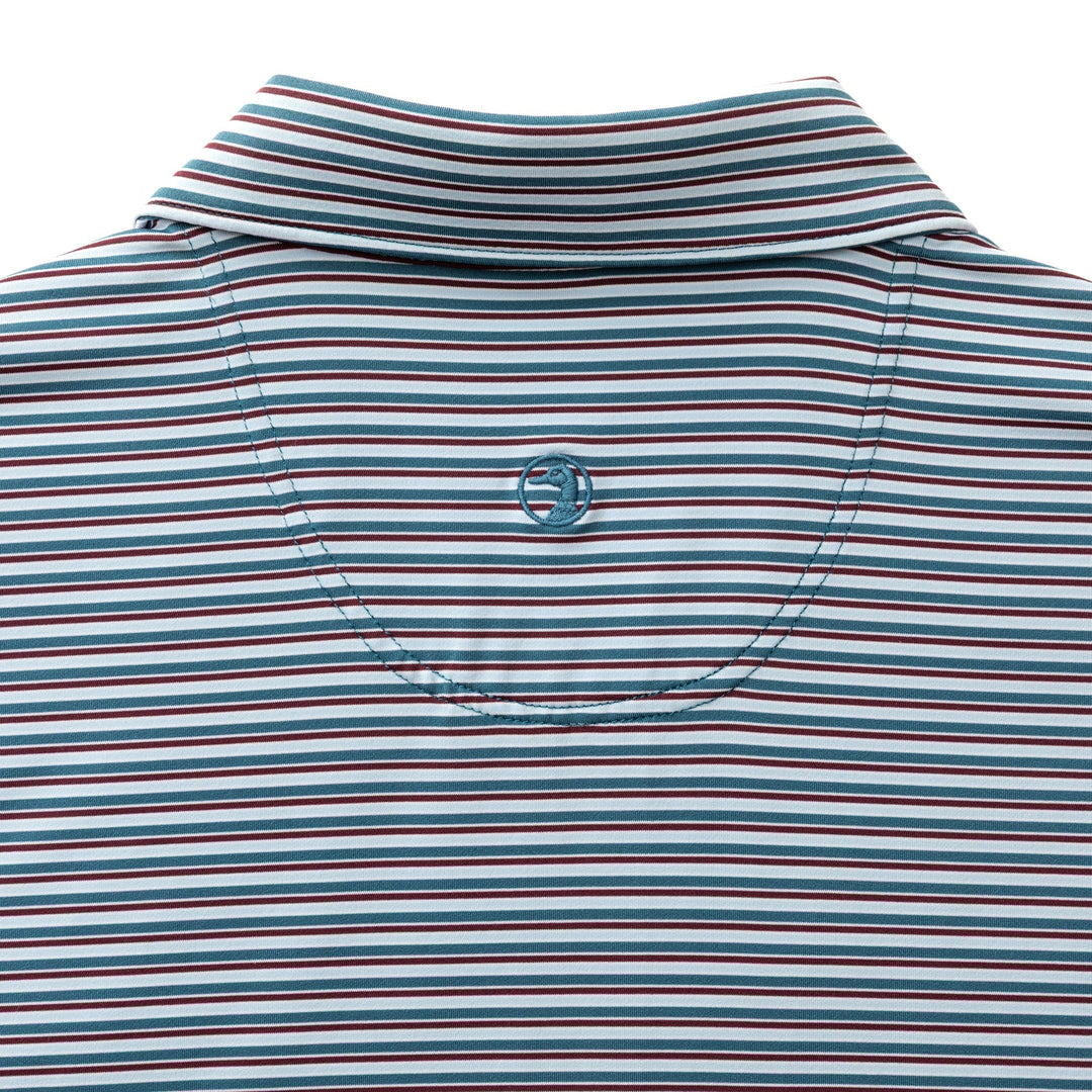Long Drive Performance Polo Barker Stripe (Teal Blue)