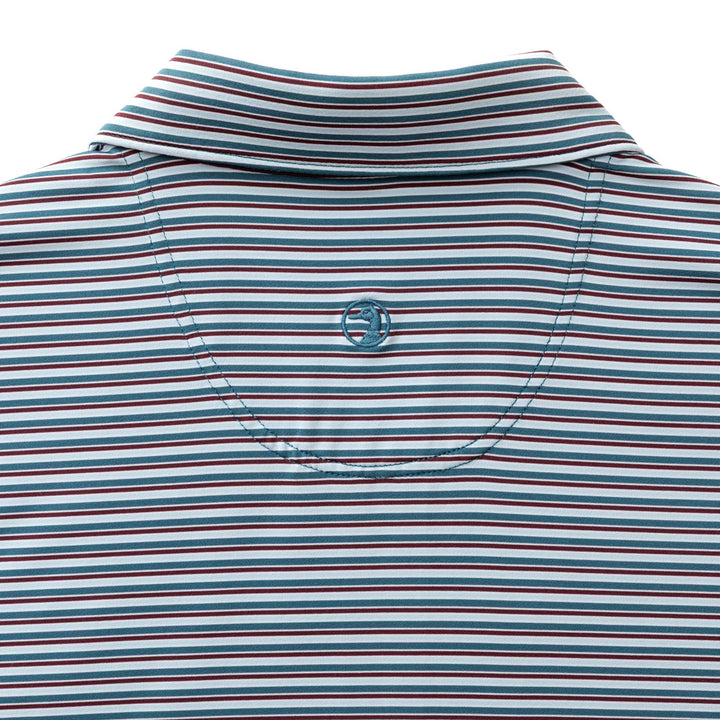 Long Drive Performance Polo Barker Stripe (Teal Blue)