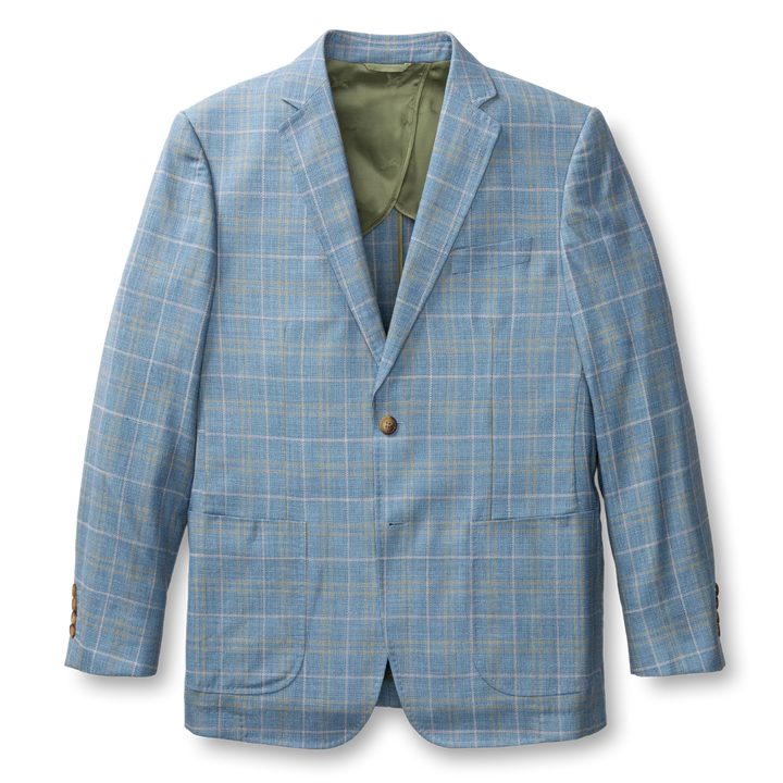 Bradner Plaid Sport Coat (Chambray Blue)