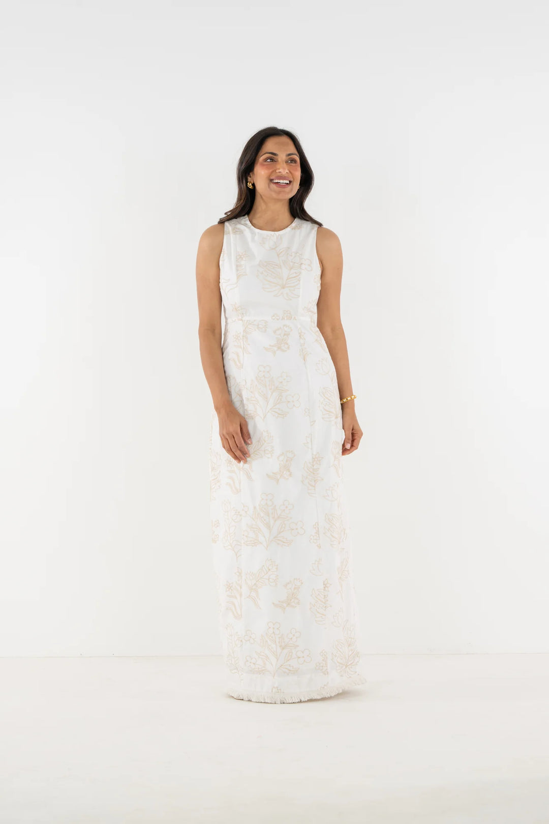 Hepburn Dress (Blanc Petals)