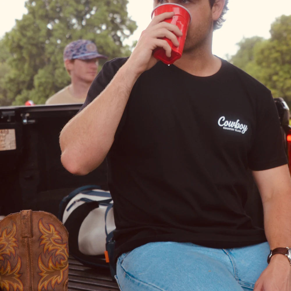 Cursive Club Graphic T-Shirt (Black)