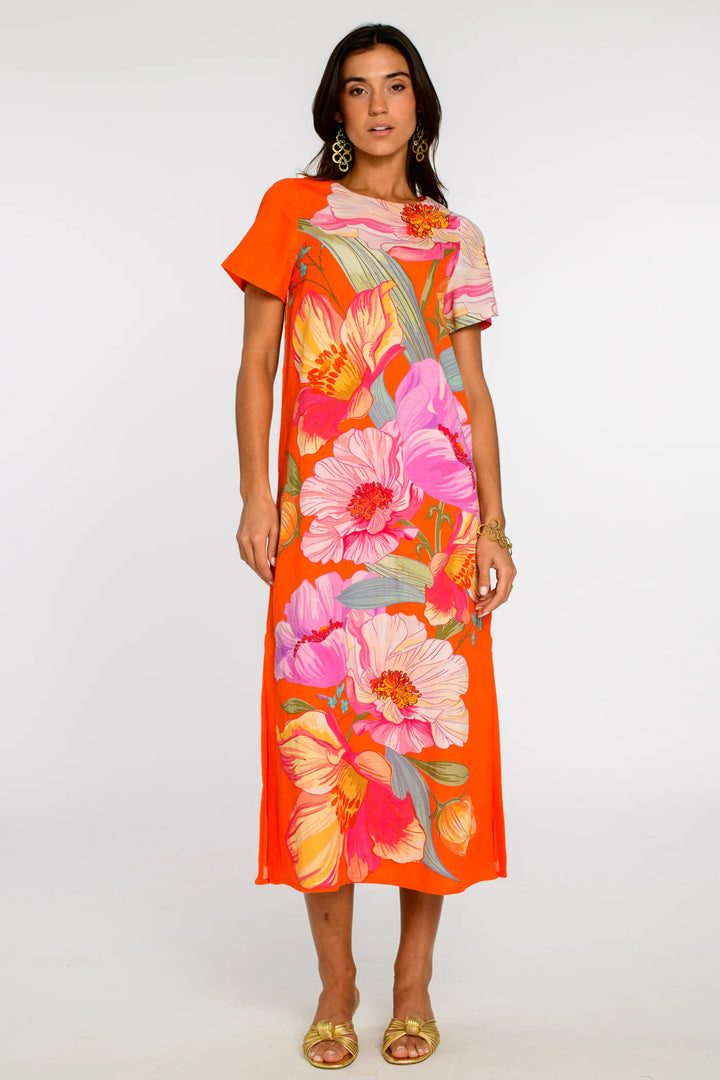 Tess Midi Dress (Sunset Blooms)