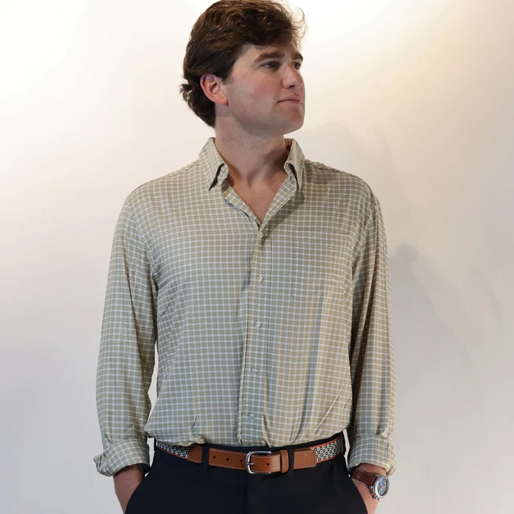 Performance Button Down (Tan)