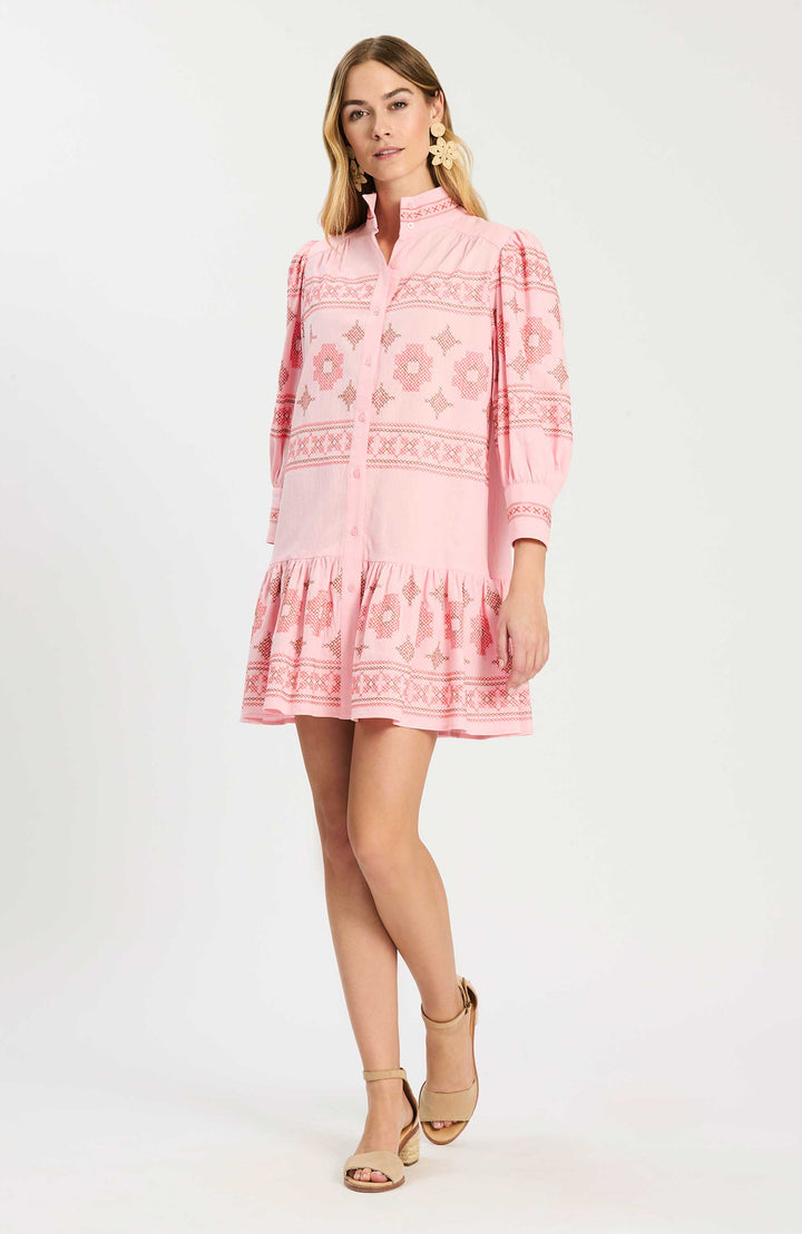 Christy Embroidered Dress (Pale Rosette)