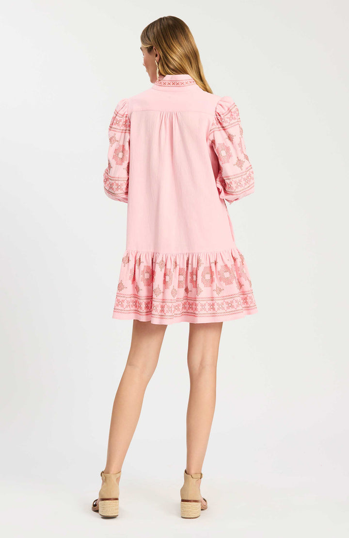 Christy Embroidered Dress (Pale Rosette)