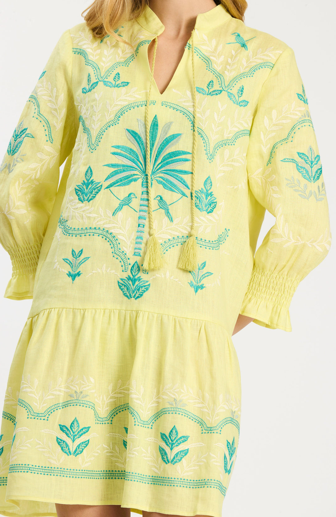 Nikki Linen 3/4 Sleeve (Sunny Lime)