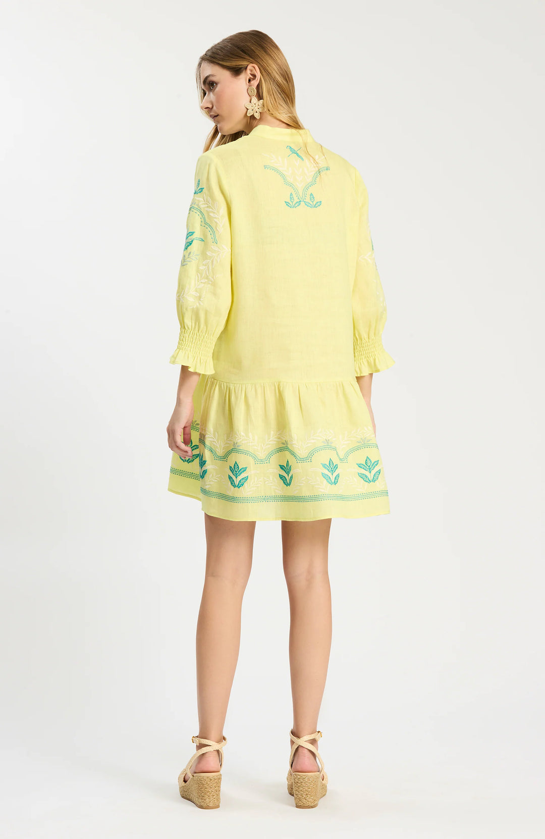 Nikki Linen 3/4 Sleeve (Sunny Lime)