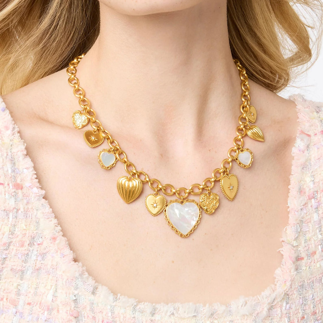 Heart Charm Necklace (Mother of Pearl)