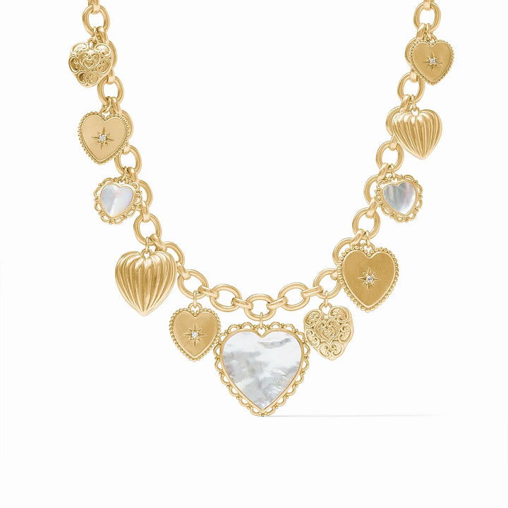 Heart Charm Necklace (Mother of Pearl)